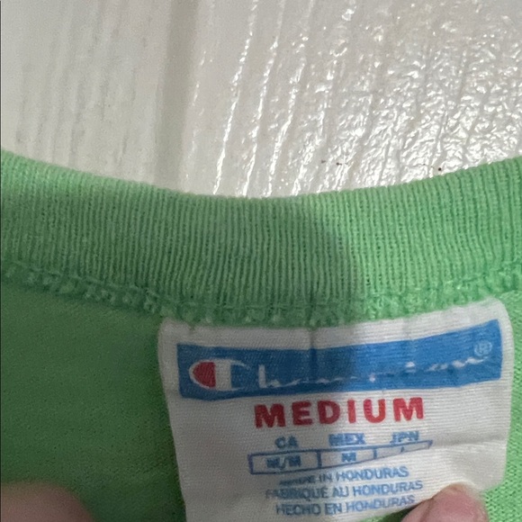 Champion Lime Green Logo Long Sleeve Tee - Picture 2 of 5